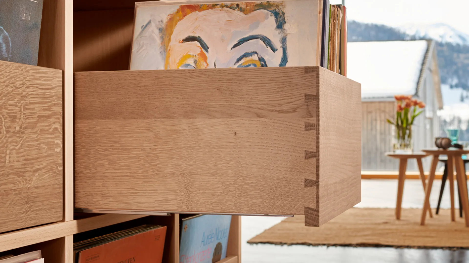 Holzschubkasten aus Massivholz mit gezinkter Ecke