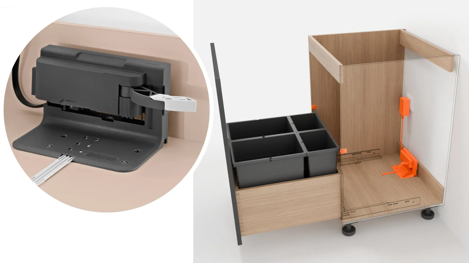Blum SERVO-DRIVE, elektrische Öffnungsunterstützung für Auszüge und Klappen