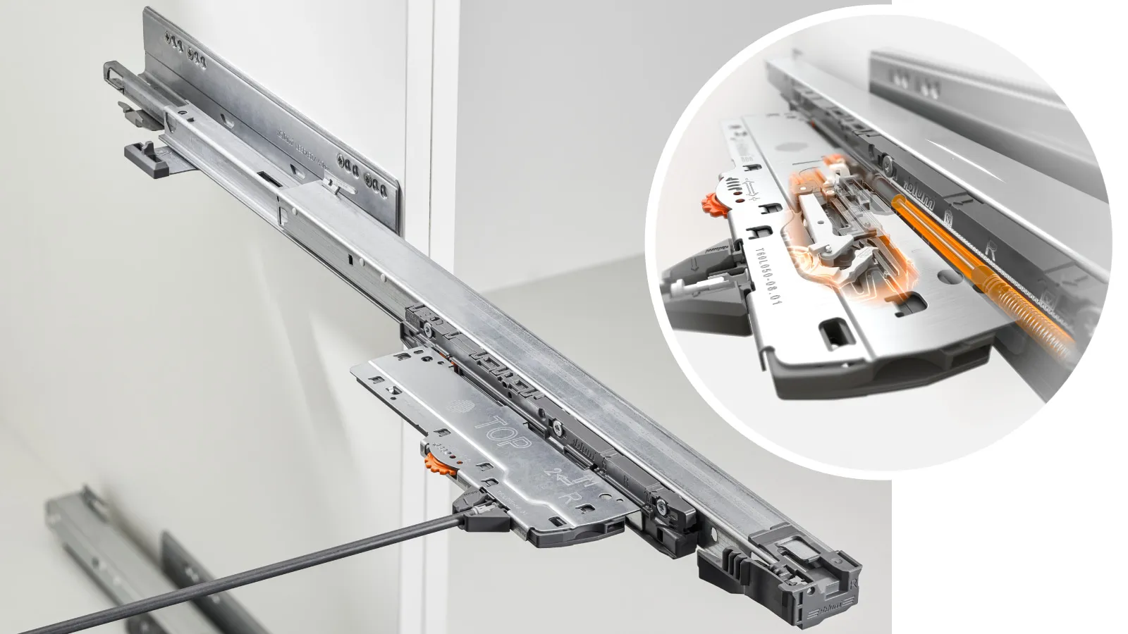 Blum TIP-ON BLUMOTION, grifflose Schublade mit Antippen zum Öffnen und gedämpftem Schließen