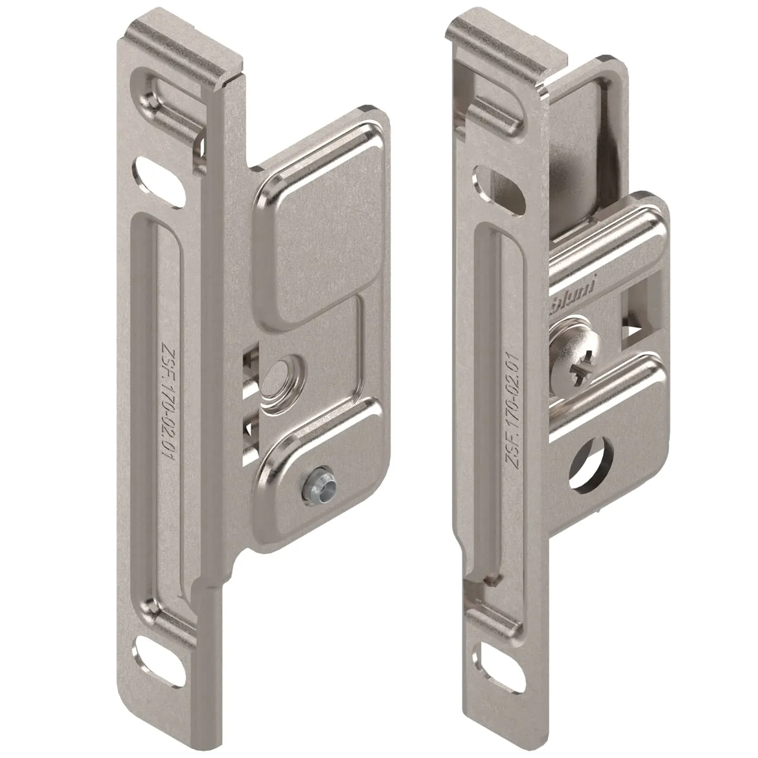 Blum METABOX Standard-Frontbefestigung ZSF.1700 für Höhe M, K, H, Schraubversion, mit Prägung ZSF.170-02.01
