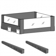 Blum Innenlade mit Distanzleiste, Boxcover/Glas vorne hoch NL 550 | KB 800 außen/764 innen | seidenweiß