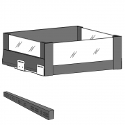 Blum Innenlade mit Distanzleiste, Boxcover/Glas vorne hoch NL 500 | KB 400 außen/364 innen | seidenweiß