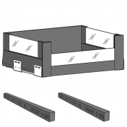 Blum Innenlade mit Distanzleiste, Boxcover/Glas vorne niedrig NL 500 | KB 800 außen/764 innen | oriongrau