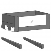 Blum Innenlade mit Distanzleiste, Glas vorne hoch NL 550 | KB 800 außen/764 innen | oriongrau