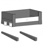 Blum Innenlade mit Distanzleiste, Glas vorne niedrig NL 550 | KB 800 außen/764 innen | oriongrau