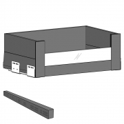 Blum Innenlade mit Distanzleiste, Glas vorne niedrig NL 350 | KB 400 außen/364 innen | seidenweiß