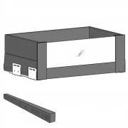 Blum Innenlade mit Distanzleiste, Glas vorne hoch NL 500 | KB 400 außen/364 innen | seidenweiß
