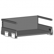 Merivobox Schublade Höhe E mit Reling inkl. Führung NL 550 | KB 400 außen/364 innen | seidenweiß