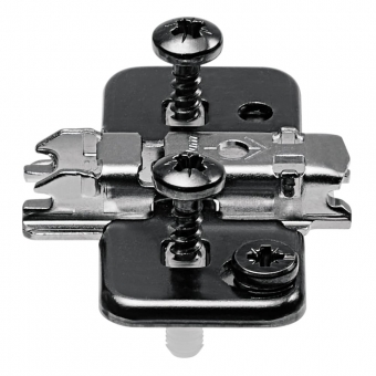 Exzenter-Kreuzmontageplatte + Schraube - H 8,5 mm, schwarz 174H7100EOX - 0 mm Distanz, ONS