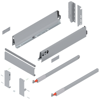antaro Innenauszug Reling C Bausatz NL 350 mm, hellgrau TBX antaro Set Rel. C innen - 350 / 196 mm, R906