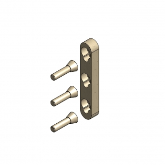 Holzverbindung für Betten Set B, für geringe Belastung Konusverb. 3er-Set B reduz. / 140 x 24 x 16 mm