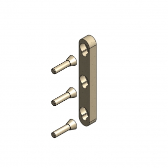 Holzverbindung für Betten Set C, für geringe Belastung Konusverb. 3er-Set C reduz. / 172 x 24 x 16 mm