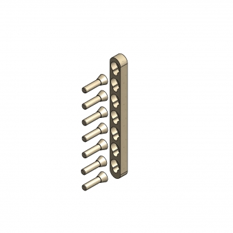 Holzverbindung für Betten Set E, für starke Belastung Konusverb. 7er-Set E / 236 x 24 x 16 mm
