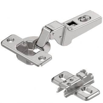 Blum Scharnier 71M2650, 100 Grad Mittelanschlag 71M2650 + Kreuzplatte 173L6130: alte Platte 11,5 mm hoch, Befestigung 37 mm