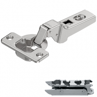 Blum Scharnier 71M2650, 100 Grad Mittelanschlag 71M2650 + gerade Platte 175H3130: alte Platte 11,5 mm hoch (Distanz 3)