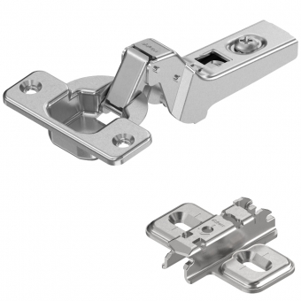 Blum Scharnier 71M2750, 100 Grad Innenanschlag 71M2750 + Kreuzplatte 173L6130: alte Platte 11,5 mm hoch, Befestigung 37 mm