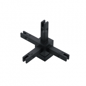 CADRO Basis-Verbindungsknoten mit Höhenverstellung Knoten mit Stellfuß 4-fach, schwarz matt