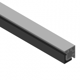 CADRO Clips-Profile für Winkel-Glasprofil 2-seitiges Clip-Profil 12,3x12,3x3000 mm, schwarz - über Eck