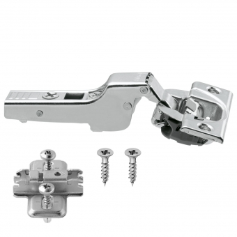 Blum Scharnier mit DÃ¤mpfung, 71B3650, schraubbar Mittelanschlag + Montageplatte