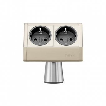 Evoline T-Dock 2 Steckdosen Edelstahl 2-fach Evoline T Dock edelst. elox.
