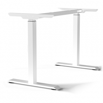 Manuell höhenverstellbares Tischgestell bis 80 kg belastbar, für 100x220 cm max. Plattengröße - RAL 9010 Stehgestell, man. höhenverst. 670-900 mm - weiß