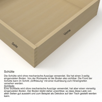 Holzschubladen, Massivholzschublade 