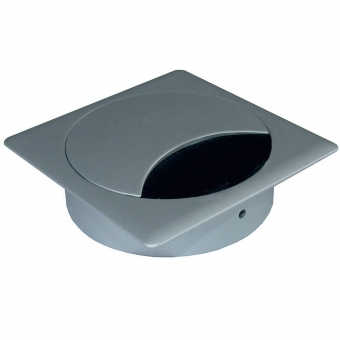 Kabeldurchlass "Q", Ø 80 mm - Kantenmaß 90 x 90 mm - weißaluminium RAL 9006