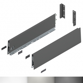 Merivobox Frontauszug K Bausatz Länge/Tiefe 550 mm | indiumgrau | zum Schrauben