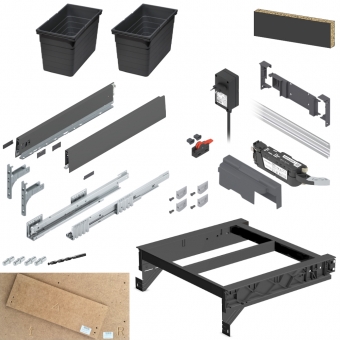 SERVO-DRIVE Hängerahmen-Set ninka/Merivo, passend für 18er Seiten 126-Komplettset SD für 18 mm, KB 600 mm - 2x25l