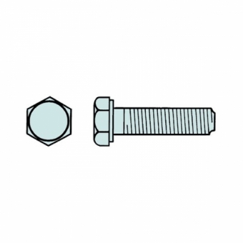 Sechskantschraube Stahl, verzinkt - M 8 x 30 mm DIN 933 Schraube o. Schaft M 8/30