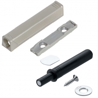 TIP-ON 956.1004 Set für Tür kurz + Platte, schwarz / nickel Tip On Tür 10x50 + Adapterpl. 20/17, TS/NI-L