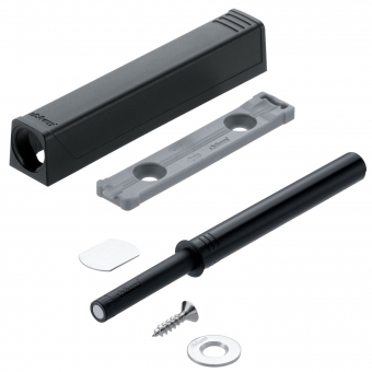 TIP-ON 956A1004 Set für Tür lang + Platte, schwarz Tip On f. Tür lang + Adapterplatte, Farbe schwarz