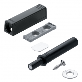 TIP-ON 956.1004 Set für Tür kurz + Platte, schwarz Tip On Tür kurz 10x50 + Adapterpl. 20/17, TS