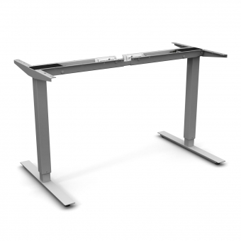 Tischgestell Basic 2D mit 500 mm Hub weißaluminium Steh-Sitz-Gestell 500 mm Hub, 2-Beine silber