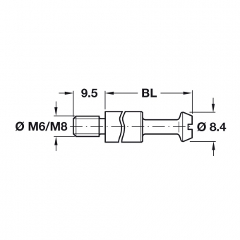 Bolzen Maxifix für Gewinde M6 / M8