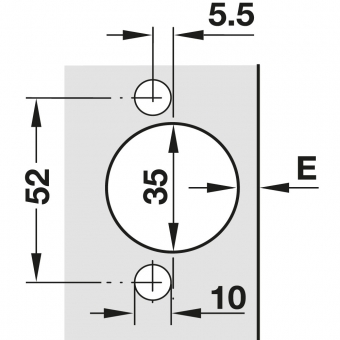 Red Jig Ergänzung für Topfbänder Ø 35 mm Bohrmass 52/5,5
