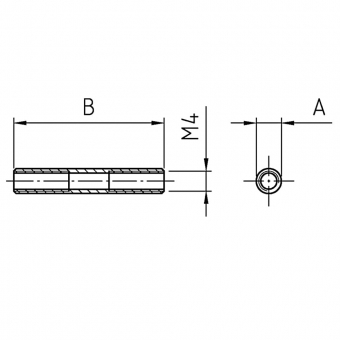 Gewindehülse M4 Ø 5x18 mm 100 Stück