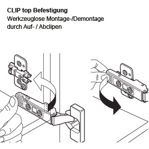 CLIP top BLUMOTION 110° Mittelanschlag, onyxschwarz | LignoShop