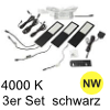 LED Unterbauleuchte Six Big, 3er Set Aluminium schw. NW 3er Set Alu mit TOUCH, schwarz - 3x4W - neutralweiß - inkl. 12 Vdc 15W