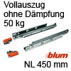 TANDEM Vollauszug 50 kg NL 450 mm - ohne Dämpfung 566H4500C01 Schienen 450 mm