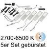 LED Unterbauleuchte Six Big, 5er Set Aluminium edelst. E 5er Set Alu mit TOUCH, gebürstet - 5x4W - Emotion - inkl. 12 Vdc 20W