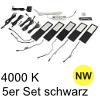 LED Unterbauleuchte Six Big, 5er Set Aluminium schw. NW 5er Set Alu mit TOUCH, schwarz - 5x4W - neutralweiß - inkl. 12 Vdc 20W