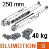 760H2500S Blum Movento Vollauszug Blumotion S, 40 kg - NL 250 mm 