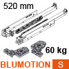 766H5200S Blum Movento Vollauszug Blumotion S, 60 kg - NL 520 mm