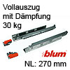 560H2700B Vollauszug mit Dämpfung Tandem 560H + Blumotion, 30 kg / NL 270 mm