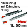560H3000B Vollauszug mit Dämpfung Tandem 560H + Blumotion, 30 kg / NL 300 mm