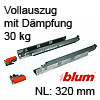 560H3200B Vollauszug mit Dämpfung Tandem 560H + Blumotion, 30 kg / NL 320 mm