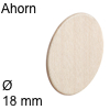 Abdeckkappe aus Echtholz, selbstklebend Ahorn - ø 18 mm