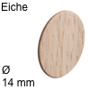 Abdeckkappe aus Echtholz, selbstklebend Eiche - ø 14 mm