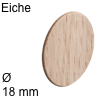 Abdeckkappe aus Echtholz, selbstklebend Eiche - ø 18 mm